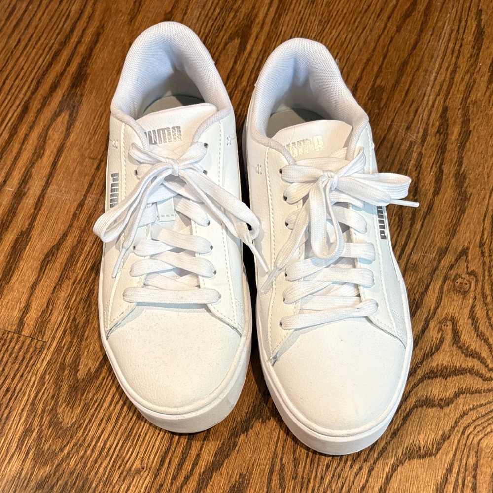Puma Classic White Lace-Up Sneakers